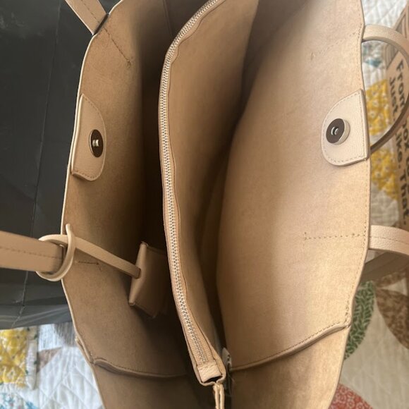 ZARA COLORED LEATHER TOTE BAG - Picture 3 of 8